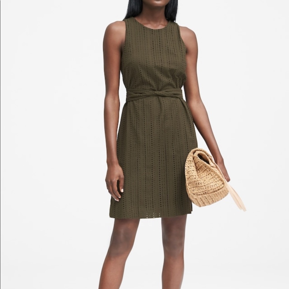 NWT Banana Republic black eyelet dress